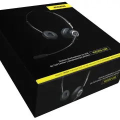 Zestaw słuchawkowy Mozos VH510D-USB z mikrofonem, idealny do Call Center. Proste podłączenie do PC przez USB.