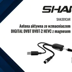 Antena aktywna Shark SHA301CAR z magnesem. Idealna, by zrobić antenę do tv, zapewnia doskonały odbiór cyfrowej telewizji naziemnej.