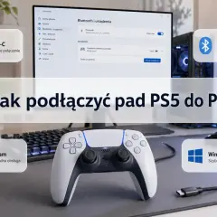 Jak podłączyć pada do PC przez Bluetooth? DualSense na Windows 10/11, gra bez kabli. USB-C zapewnia stabilne połączenie.