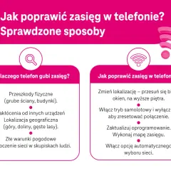 Porady, jak poprawić zasięg w telefonie. Sprawdź, czy T-Mobile ma dobry zasięg w Twojej okolicy i jak sobie radzić z problemami.
