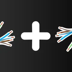 Rozgałęzianie kabla Ethernet: czy można to zrobić? Dwa rozplecione kable po obu stronach białego plusa.