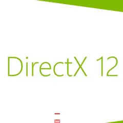 Zielone tło z białym prostokątem, na którym widnieje napis "DirectX 12".
