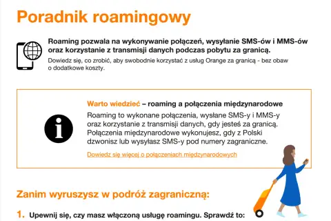 Poradnik roamingowy Orange: dowiedz się, jak uruchomić roaming i korzystać z telefonu za granicą bez obaw.