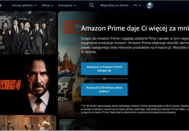 Odkryj Prime Video: filmy, seriale i darmowa dostawa od 49 zł rocznie. Sprawdź cenę i zacznij oglądać!
