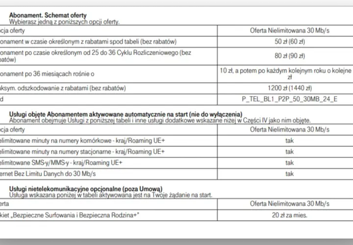 T-Mobile abonament za 25 zł miesięcznie. Oferta obejmuje nielimitowane minuty, SMS/MMS i internet do 30 Mb/s.