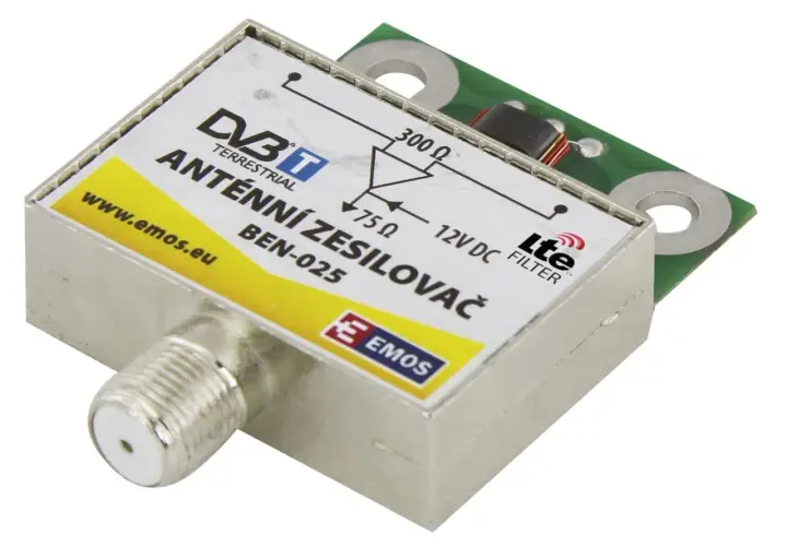 Wzmacniacz antenowy DVB-T z filtrem LTE. Sprawdź, jak działa ten wzmacniacz antenowy, zasilany 12V DC.