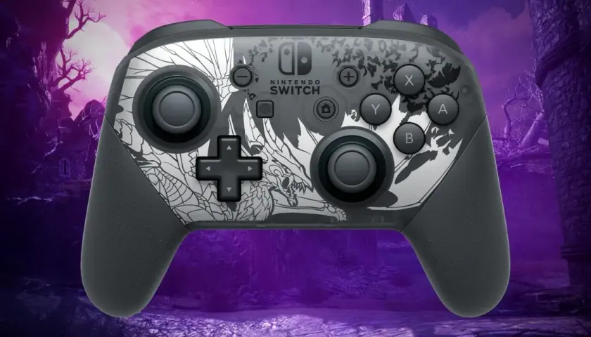 Szary pad Nintendo Switch z motywem smoka. Dowiedz się, jak podłączyć pada Nintendo do PC, by cieszyć się grami na większym ekranie.