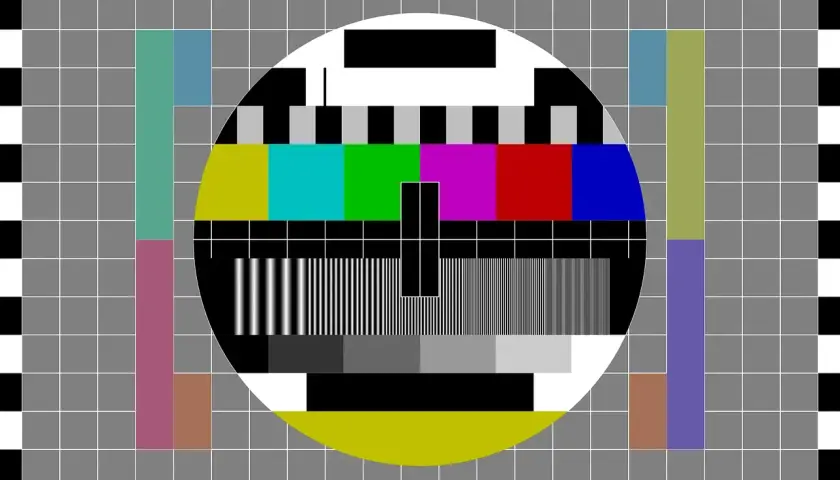 Testowy obraz telewizyjny, który może wyjaśnić, dlaczego nie ma sygnału w telewizji naziemnej.