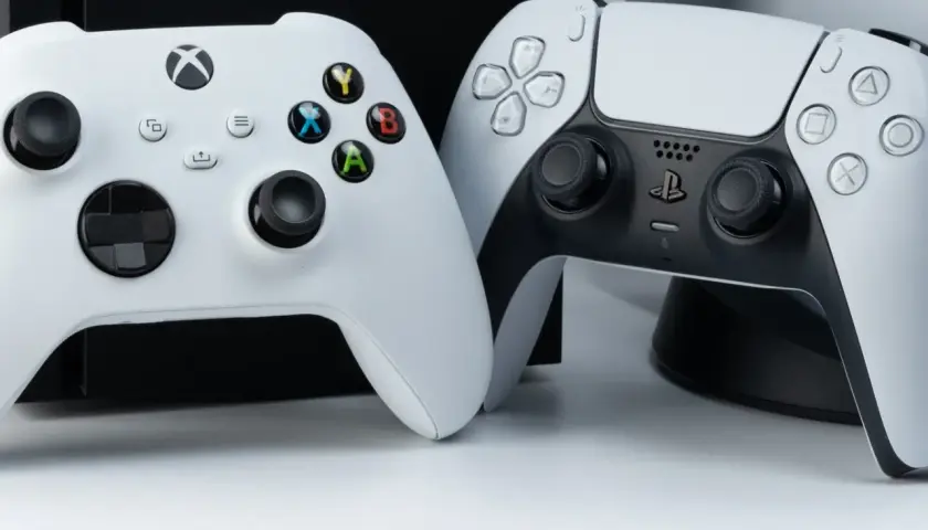 Biały kontroler Xbox i biało-czarny kontroler PlayStation. Dowiedz się, jak podłączyć pada Xbox do PC bezprzewodowo.