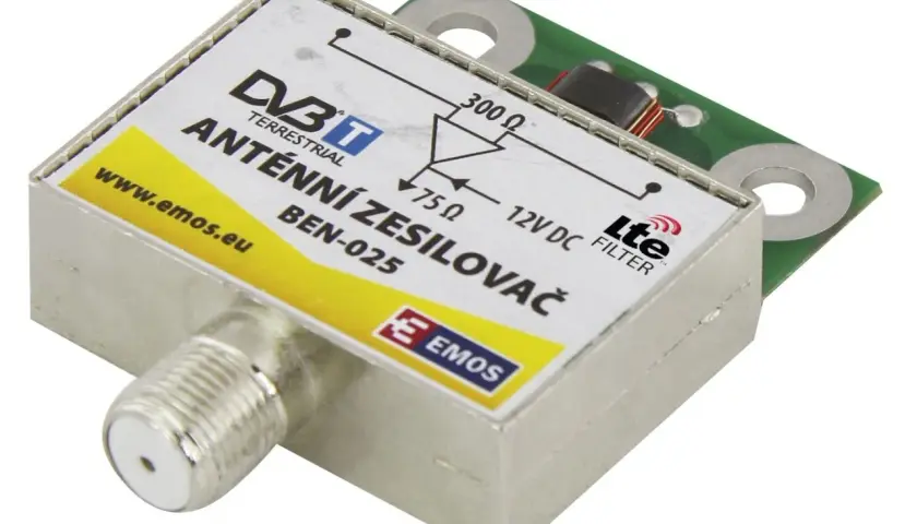 Wzmacniacz antenowy DVB-T z filtrem LTE. Sprawdź, jak działa ten wzmacniacz antenowy, zasilany 12V DC.