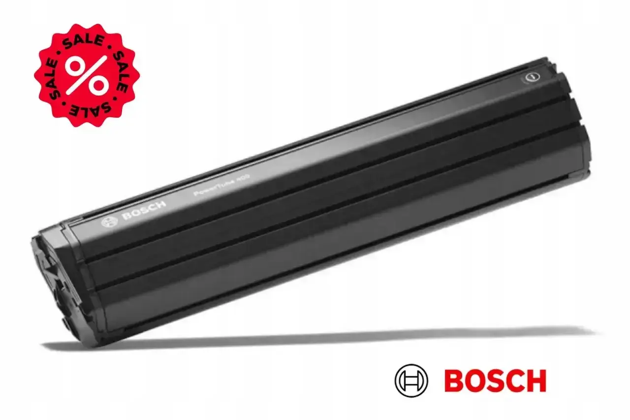 Czarny akumulator Bosch PowerTube 400 na wyprzedaży. Idealny do Twojego e-bike'a, mah!