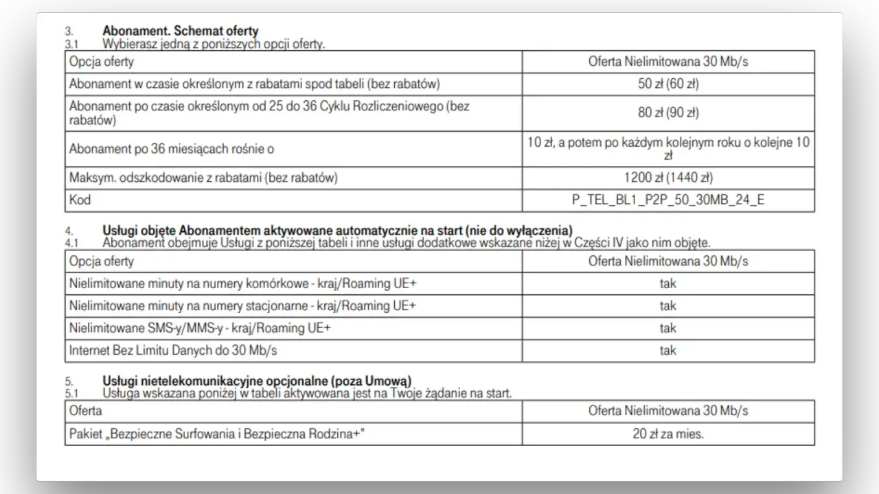 T-Mobile abonament za 25 zł miesięcznie. Oferta obejmuje nielimitowane minuty, SMS/MMS i internet do 30 Mb/s.