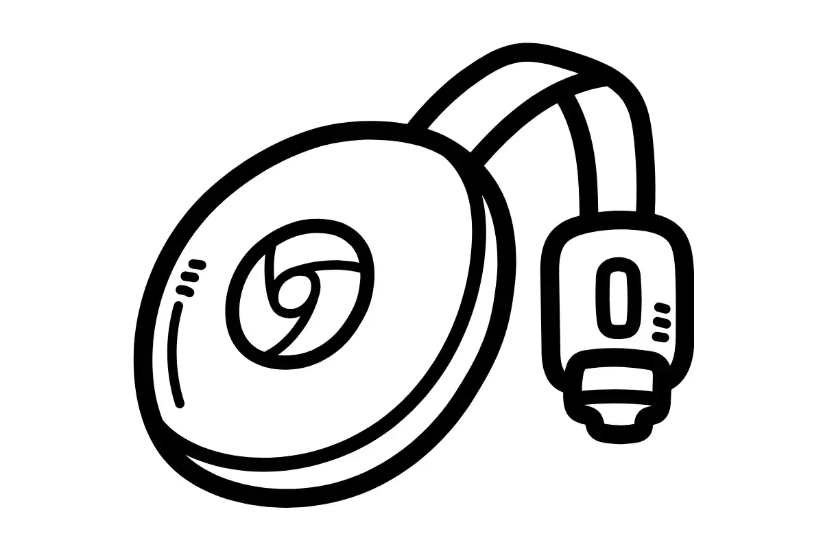 Ilustracja Chromecasta, pomocna przy problemach z urządzeniem, gdy zastanawiasz się, jak zresetować Chromecast.