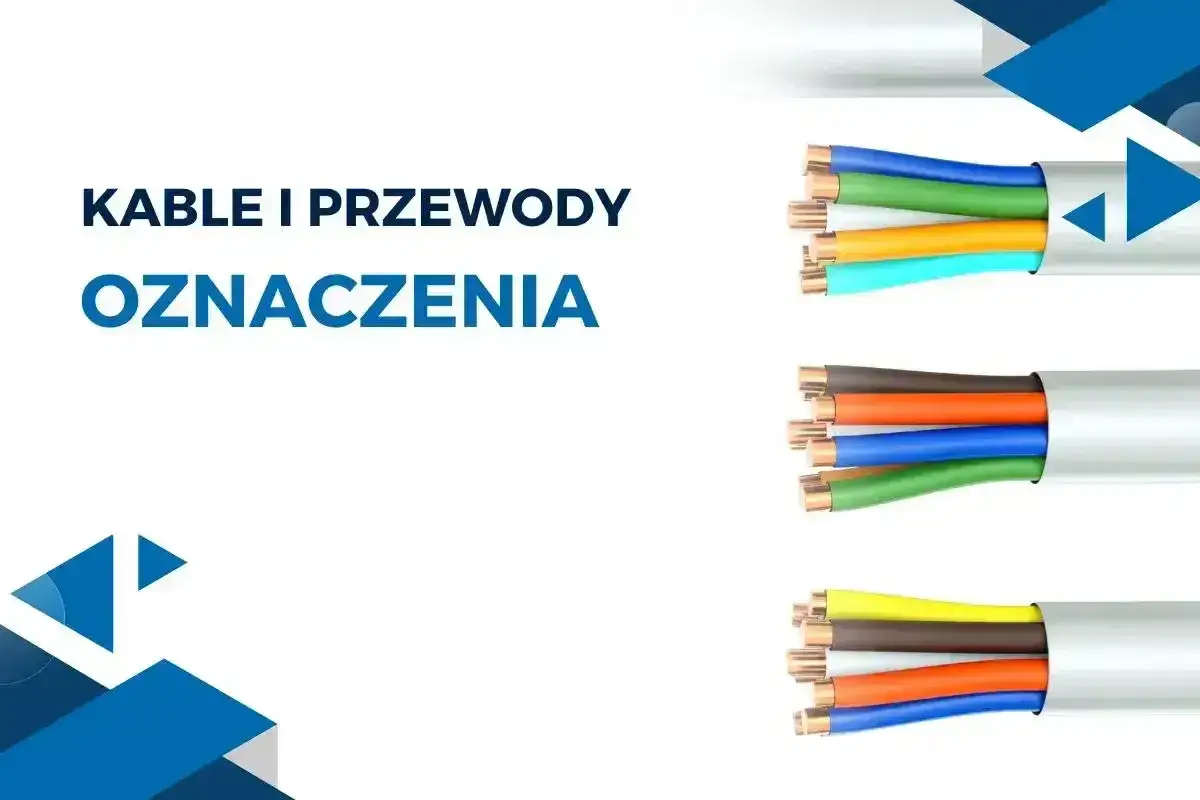 Przewody elektryczne z widocznymi żyłami w różnych kolorach faz. Oznaczenia kabli i przewodów.