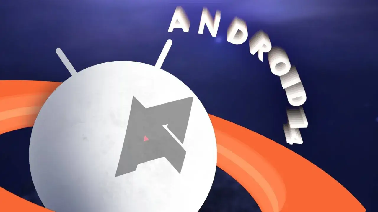 Ikona Androida z logo i napisem 
