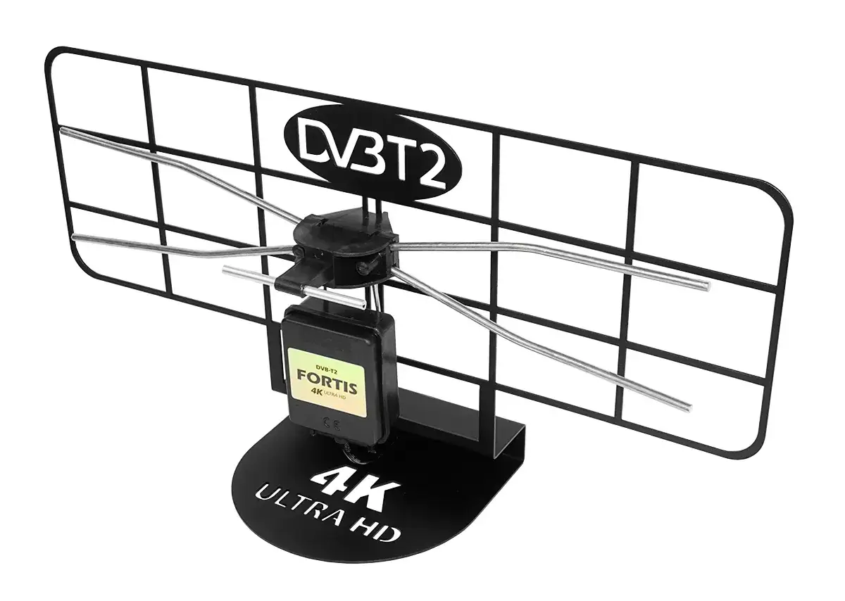 Antena pokojowa DVB-T2 Fortis 4K Ultra HD. Czy do anteny pokojowej potrzebny jest dekoder? Zależy od telewizora.