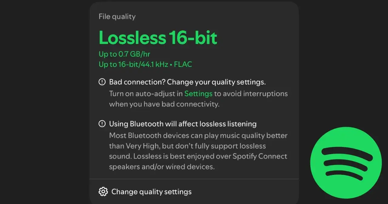 Ustawienia jakości dźwięku Spotify: bezstratna 16-bitowa, FLAC. Wskazówki dotyczące połączenia i Bluetooth dla najlepszego doświadczenia Spotify HiFi.