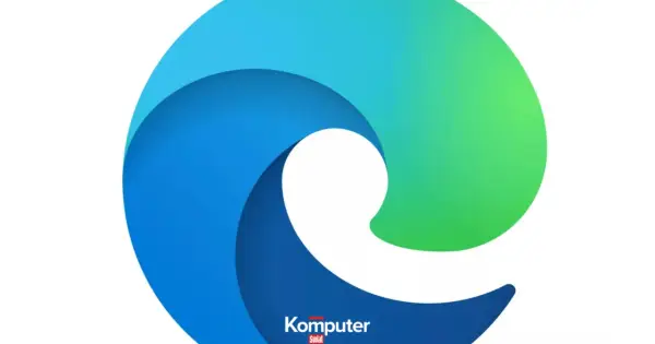 Logo przeglądarki Microsoft Edge. Falisty kształt w odcieniach niebieskiego i zielonego, symbolizujący szybkość i innowacyjność.